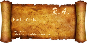 Redl Alda névjegykártya